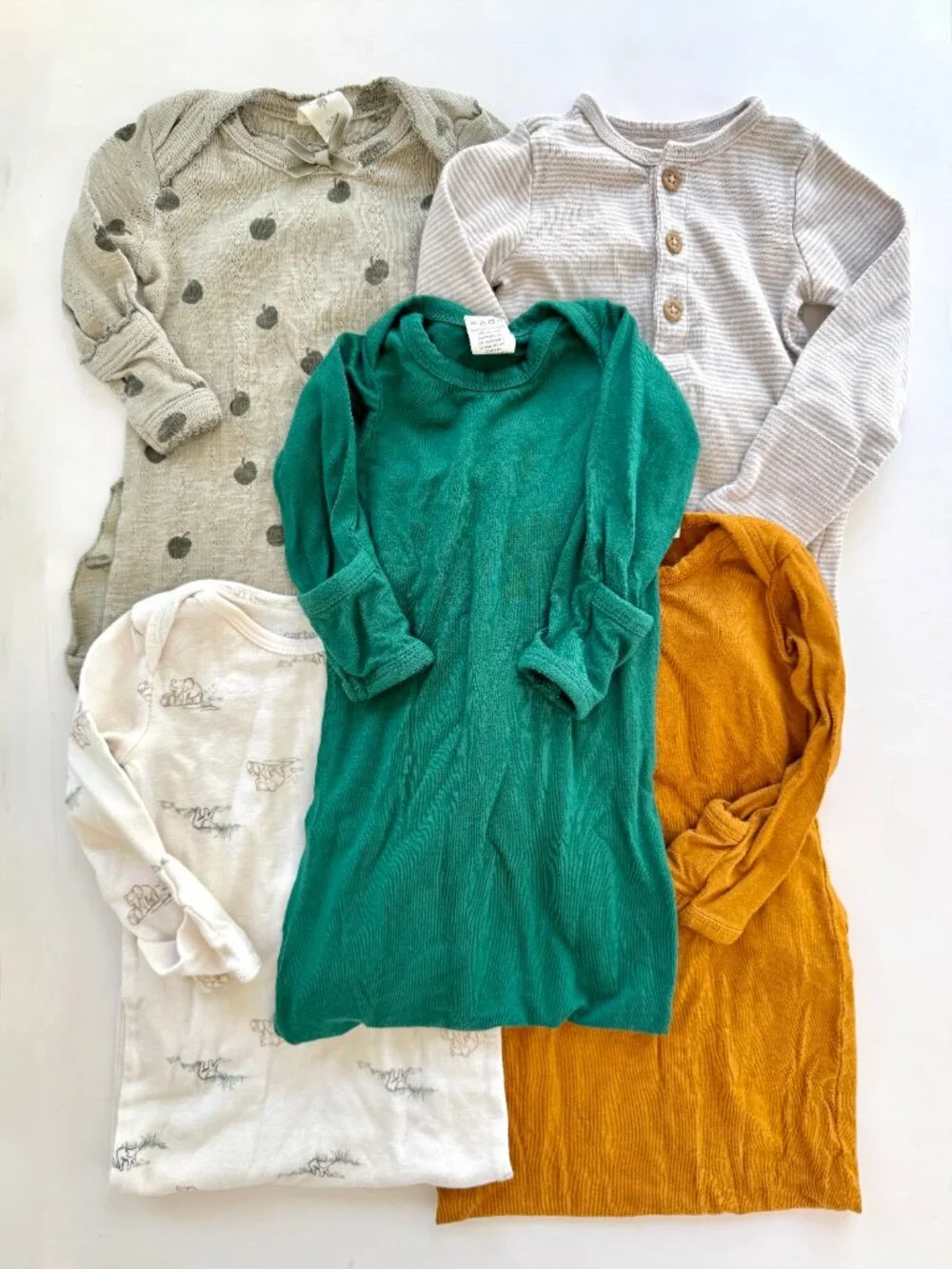 Baby 5pc Sleeper Gown Bundle Kate Quinn & Carter's 0-3M
